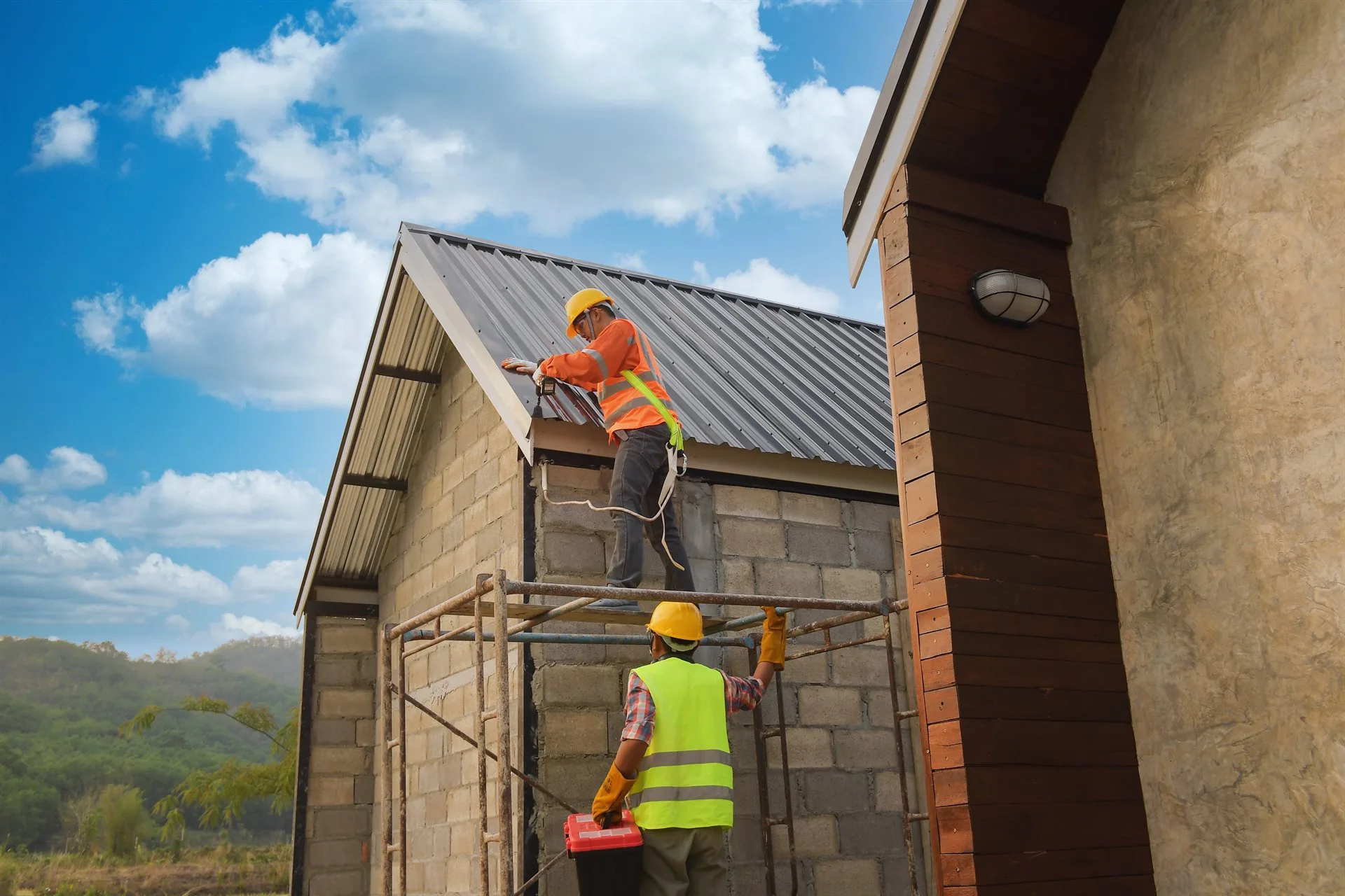 Garage Roof Replacement specialists in action