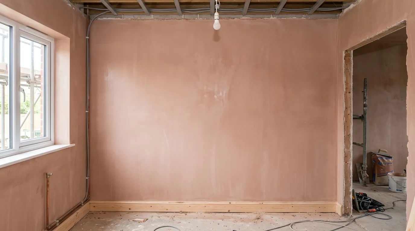 Plastering specialists in action